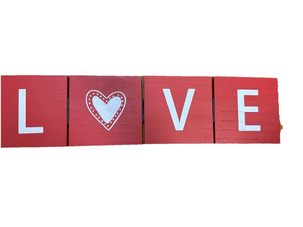 LOVE Foldable Tabletop Decor Valentines Day Red Heart Centerpiece